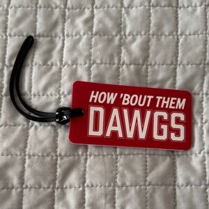 Red 'How 'Bout Them Dawgs' Luggage Tag